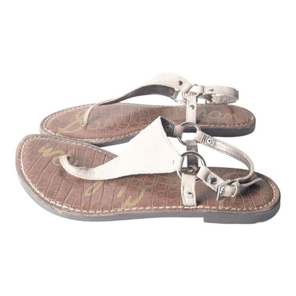 SAM EDELMAN Greta Nude Leather T Sandal Size 9M - Picture 2 of 5